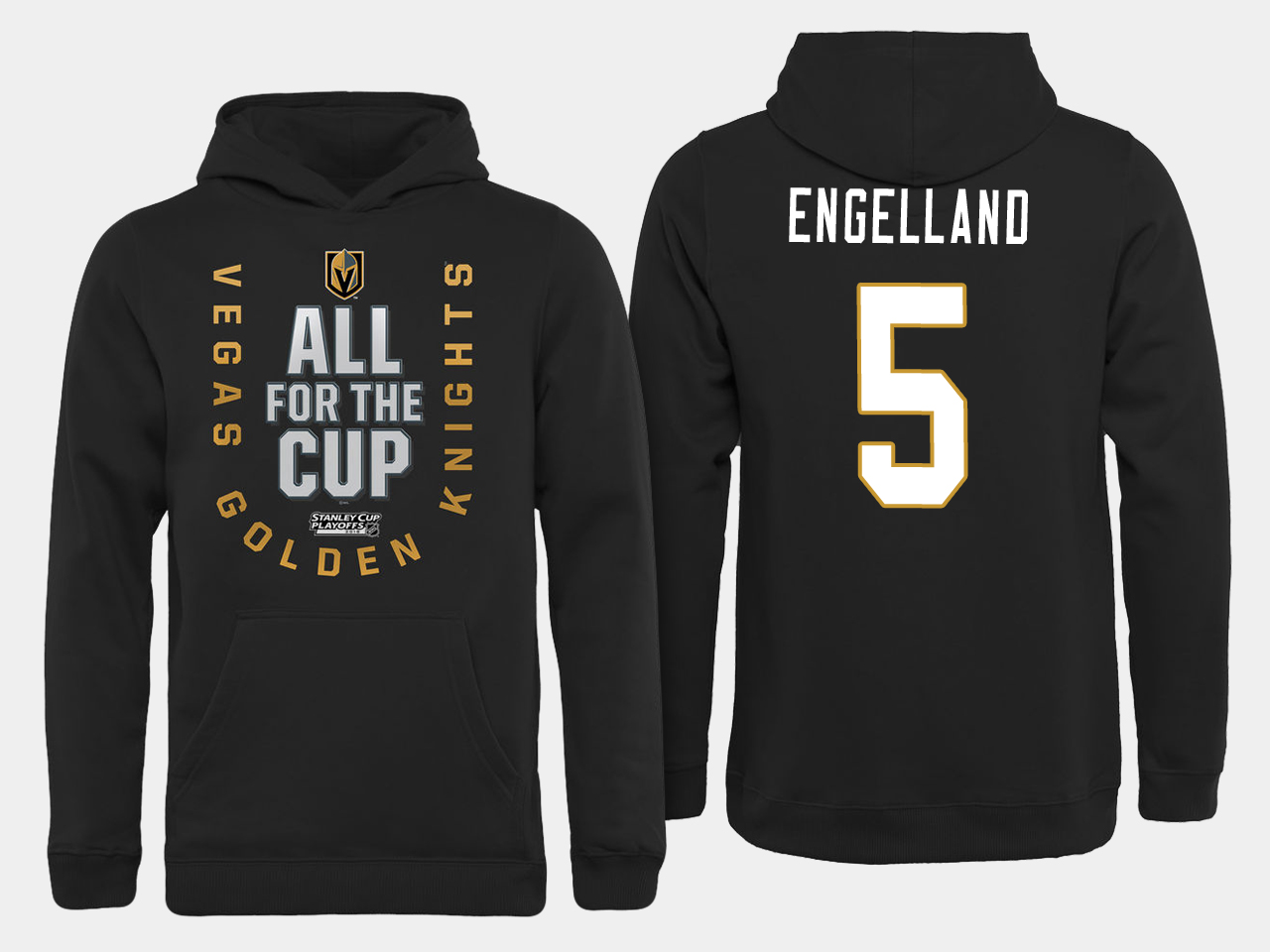 Men NHL Vegas Golden Knights #5 Engelland All for the Cup hoodie->more nhl jerseys->NHL Jersey